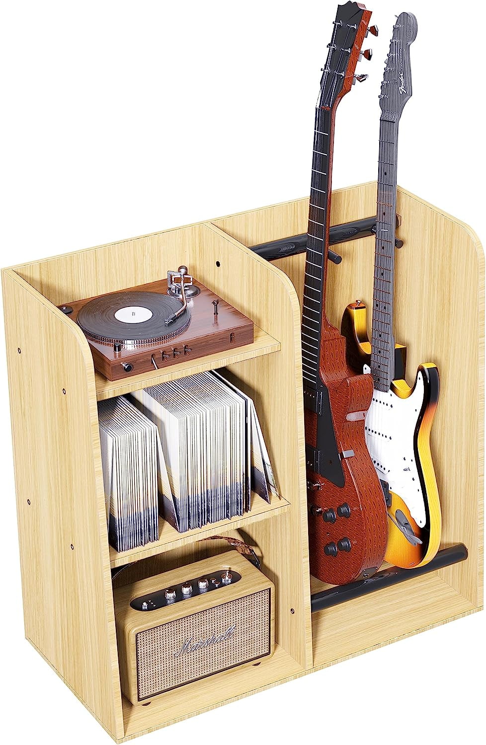 Guitar Stand, Linor Guitar Rack With 3tier Storage Shelf for 2