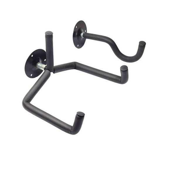 Guitar Stand Wall Mount Hanger, Black Horizontal Guitar Holder Bass Stand Rack Hook with Soft Sponge Padding (One Pcs)