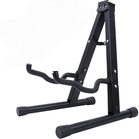 Behome Foldable Guitar Stand, Portable and Adjustable A-Frame Bass Guitar Display Stand, with Non-slip Rubber And Foam Arm, Suitable for Electric & Acoustic Guitars, Bass & Banjo, Black