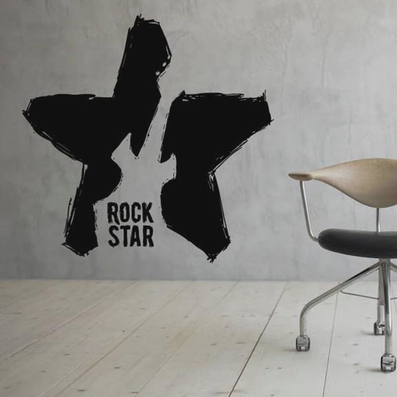 Guitar Star Wall Decal Rock Musical Instrument Music Studio Door Window Vinyl Sticker Teens Bedroom Home Decor Wallpaper 42x42cm