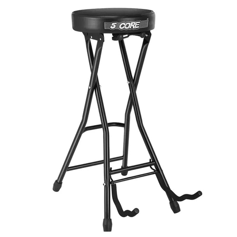 Guitar Stool Seat Thick Cushioned Portable Durable Guitars Chair with Padded Holder Stand for Musicians