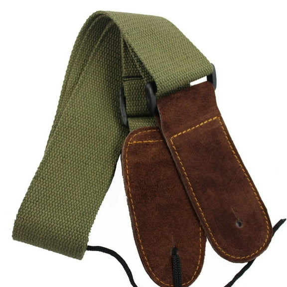Guitar Strap, 100% Soft Cotton Leather Ends Strap, Guitar Straps for Acoustic Guitar, Bass, Electric Guitar, Banjos