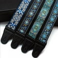 thumbnail image 1 of Guitar Strap Adjustable Vintage Flower Jacquard for Acoustic, Electric and Bass Guitars, 1 of 7
