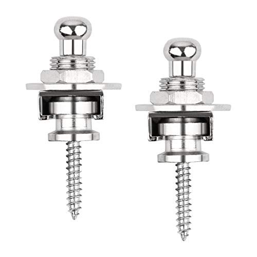 Guitar Strap Locks,2 PCS Silver Guitar Strap Lock Buttons Guitar Strap Locks Set Security Quick Release Strap lock Retainer System Guitar Strap Lock Schaller for Electric,Bass,Acoustic Guitar