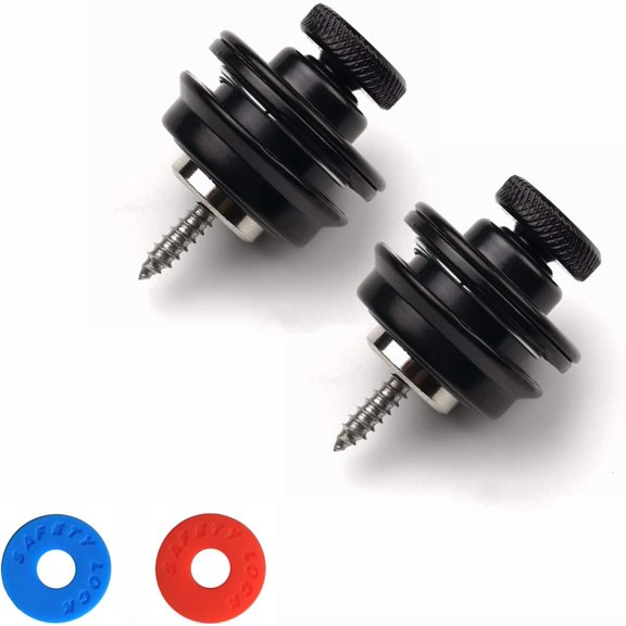 Guitar Strap Locks Round  Heavy Duty Metal  Straplock, 2 Strap Button & 2 Rubber Block for Electric Acoustic Guitar, Ukulele