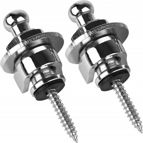 Guitar Strap Locks and Buttons Security Quick Release Straplocks Strap Retainer System Nickel (2 Pieces Pack)