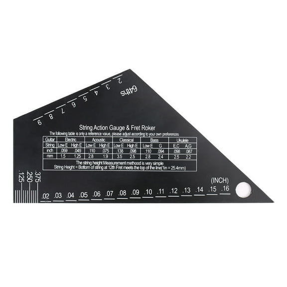 Guitar String Action Gauge Ruler, Guitar Set Up Gauge, Multifunctional Guitar Fret Rocker Luthier Tools, Precise Gauge