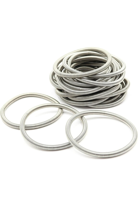 Guitar String Coil Bracelet for Women Men Teens Kids, 4.5 mm Stainless Steel Stackable Spiral Bangle Bracelets 24 pcs