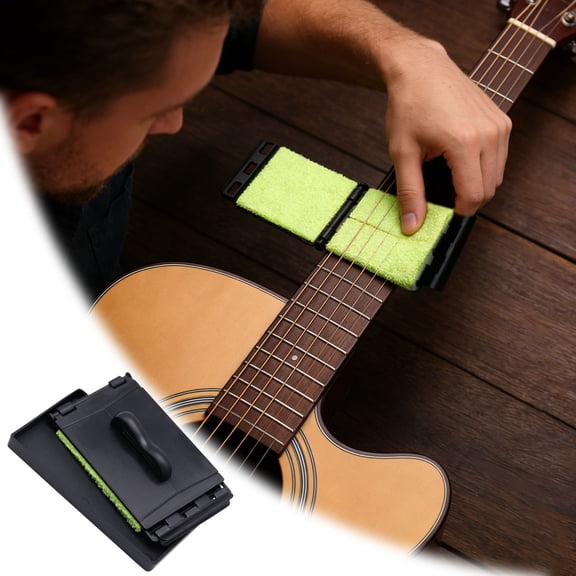 Guitar String & Fret Cleaning Tool – 2-Sided Microfiber Kit for Guitars, Ukuleles & Violins