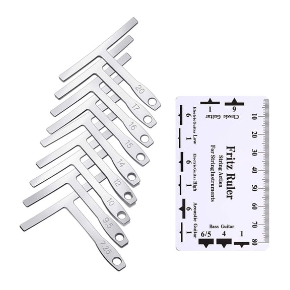 Guitar Gauge & String Height Ruler set Universals Guitar Gauge Tool Ruler for Guitar Setup Luthiers Tools