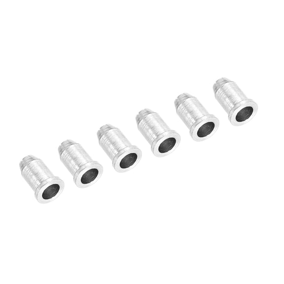 Guitar String Through Body Ferrules Mounting String Caps 6pcs for Electric Guitar Replacement Silver