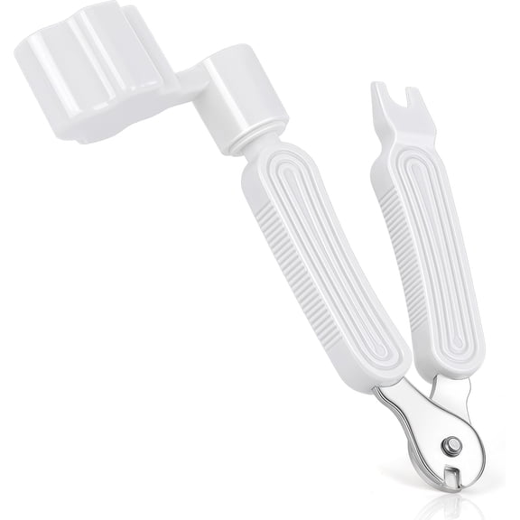 Guitar String Winder, Guitar String Winder Tool, Guitar Bridge Pin Puller and Cutter, 3 In 1 Multifunctional Guitar String Peg Tuner Winder for Acoustic Electric Guitar (White)