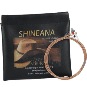 Guitar Strings - Acoustic Guitar Strings - Lightguage Nano Coating,Phosphor Bronze-Leather storage bag packaging-Gentel and Soft- For 6 String Guitars-Light,12-53 (Lightweight Nano Coating)