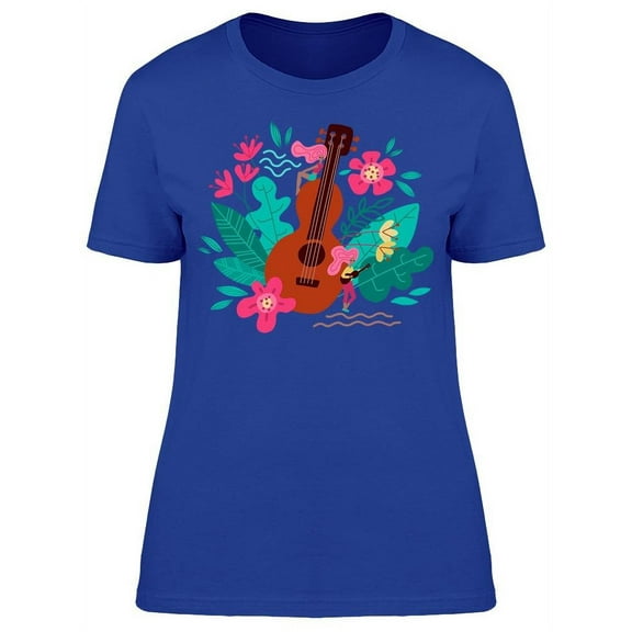 Guitar Surrounded By Flowers T-Shirt Women -Image by Shutterstock, Female 3X-Large