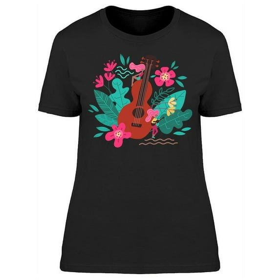 Guitar Surrounded By Flowers T-Shirt Women -Image by Shutterstock, Female Small