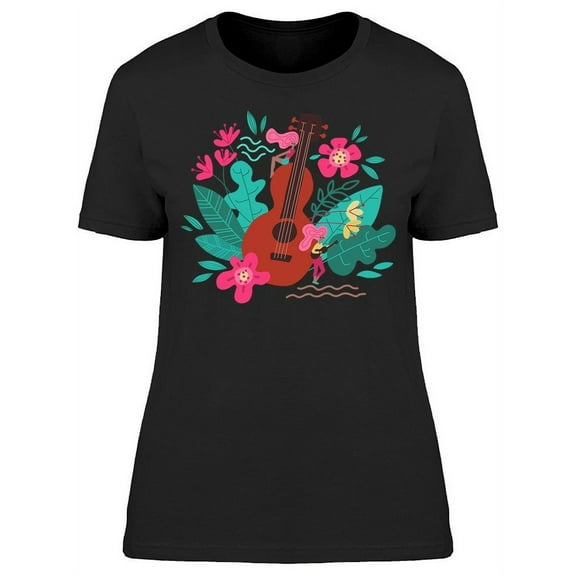 Guitar Surrounded By Flowers T-Shirt Women -Image by Shutterstock, Female x-Large