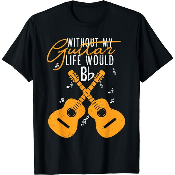Guitar T-Shirt Acoustic B Flat Funny Musician Pun Gift T-Shirt