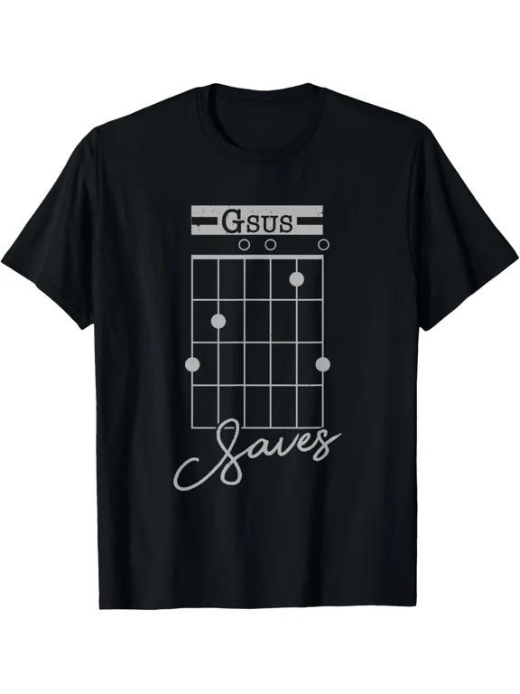 Guitar T-Shirt Gsus Saves Funny Christian Guitarist Gift T-Shirt