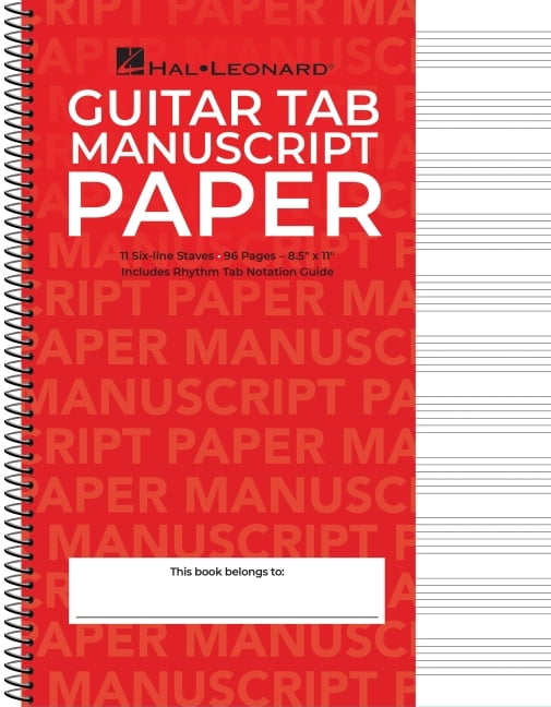Guitar Tablature Manuscript Paper Wire-Bound Blank Sheet Music Book 11 Tablature Staves Per Page for Guitarists and Comp, (Spiral-Bound)
