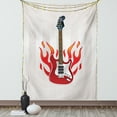 thumbnail image 1 of Guitar Tapestry, Cool Electric Instrument with Flames Hot and Punk Style Tunes Modern Day Music, Wall Hanging for Bedroom Living Room Dorm Decor, 40W X 60L Inches, Pearl Multicolor, by Ambesonne, 1 of 5