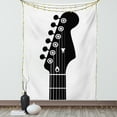 thumbnail image 1 of Guitar Tapestry, Monochrome Style Interpretation of a Half Guitar with Strings Cords, Wall Hanging for Bedroom Living Room Dorm Decor, 40W X 60L Inches, Charcoal Grey and White, by Ambesonne, 1 of 5