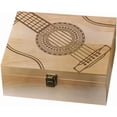 thumbnail image 1 of Guitar Theme Wooden Memory Keepsake Box Metal Knot Box with Hinged Lid and Lock Decorative Storage Box Stash Box for Photo Letter Souvenir Jewelry 7.6x9.6x4inch, 1 of 9