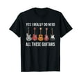thumbnail image 1 of Guitar Themed TShirt Guitar Player Gift I Need These Guitars Black T-Shirt, 1 of 5