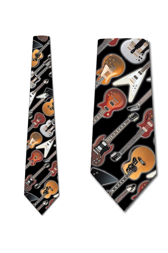 Guitar Ties Mens Electric Acoustic Necktie