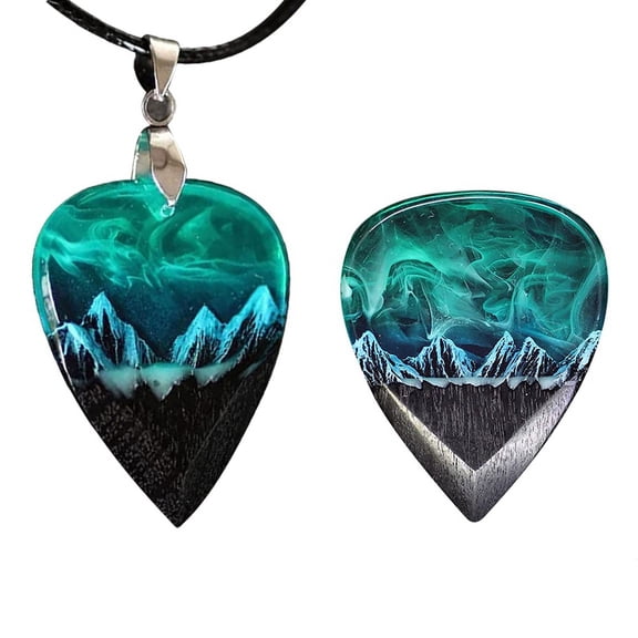 Guitar Touch Luminous Pick Epoxy Resin Guitar Pick Northern Lights Necklace Guitar Pick