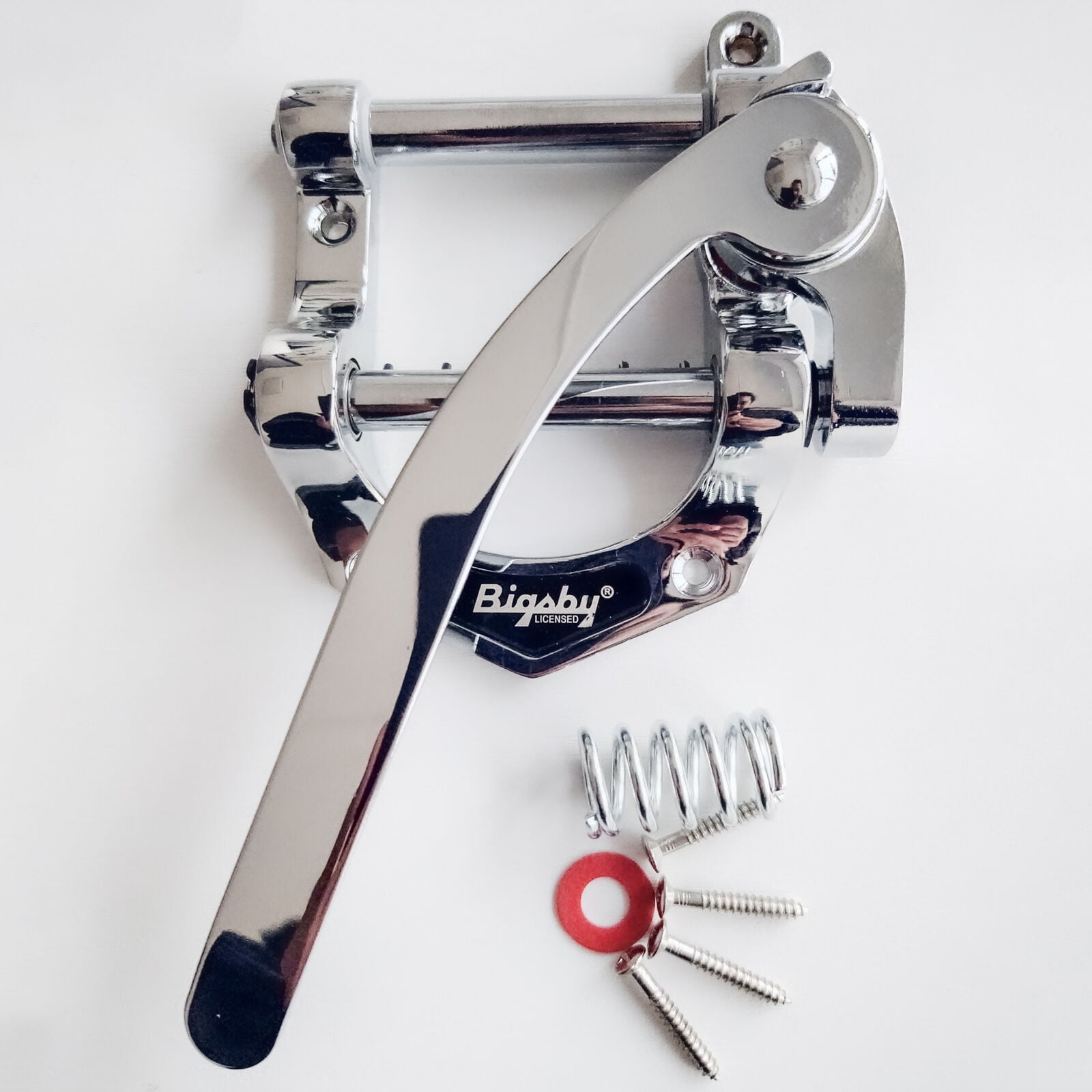 Guitar Tremolo Bridge Vibrato Tailpiece Compatible with SG LP Tele Style Flat Top Electric Guitar Chrome