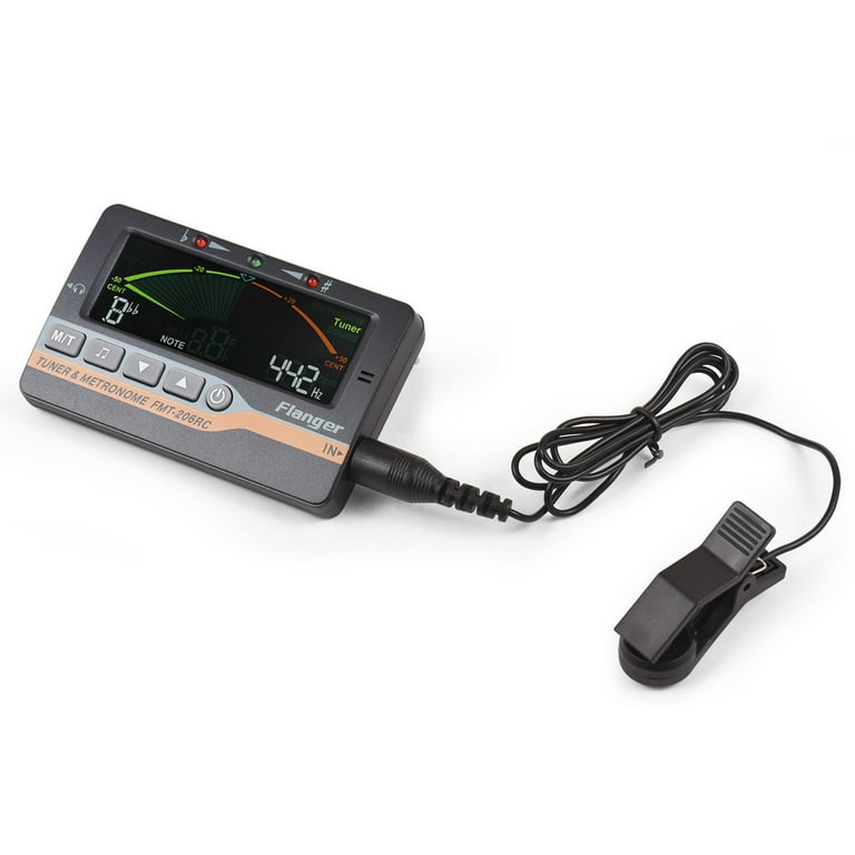 Guitar Tuner for Chromatic Guitar Bass Violin Ukulele Color LCD Display Screen Portable Guitar Tuner with 6.35mm Plug Pickup Clip Professional 3 in 1