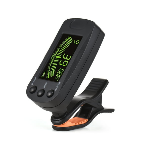 Guitar Tuner Clip On for Guitar Bass Violin Ukulele Backlight LCD Display Portable Guitar Tuner with Foldable Rotating Clip Universal Guitar Accessories Button Battery Power Supply - Not Included