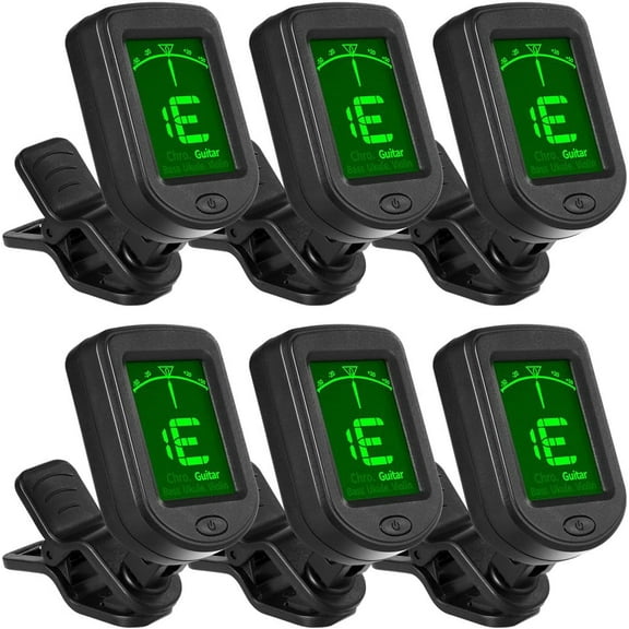 Guitar Tuner Clip On 6 Pack Chromatic Acoustic Guitar Tuner Ukulele Violin Bass Tuner (6 Pack)