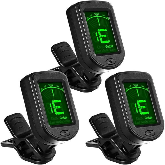 Guitar Tuner Clip On 6 Pack Chromatic Acoustic Guitar Tuner Ukulele Violin Bass Tuner (6 Pack)