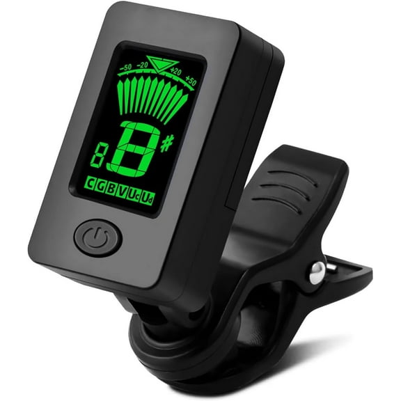 Guitar Tuner Clip on Digital Electronic Tuner for Guitar, Bass, Ukulele, Violin, Mandolin, Acoustics Calibration Tuner ( Black, 1PC)