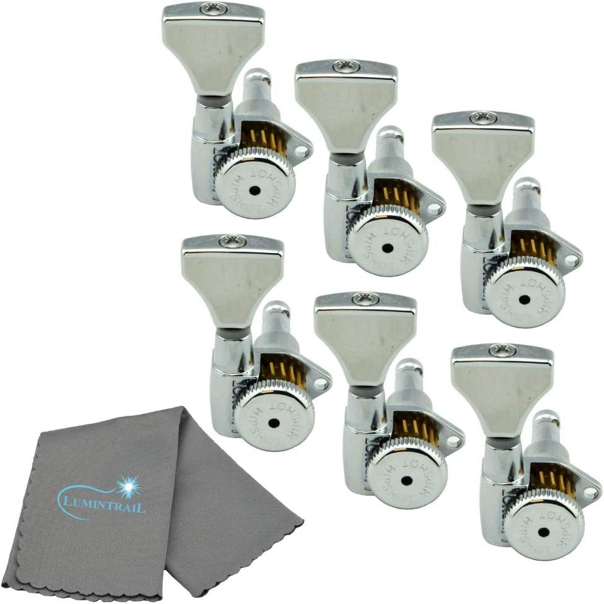 Guitar Tuner Upgrade Kit (6 Inline Headstocks) Grip Lock Open Chrome