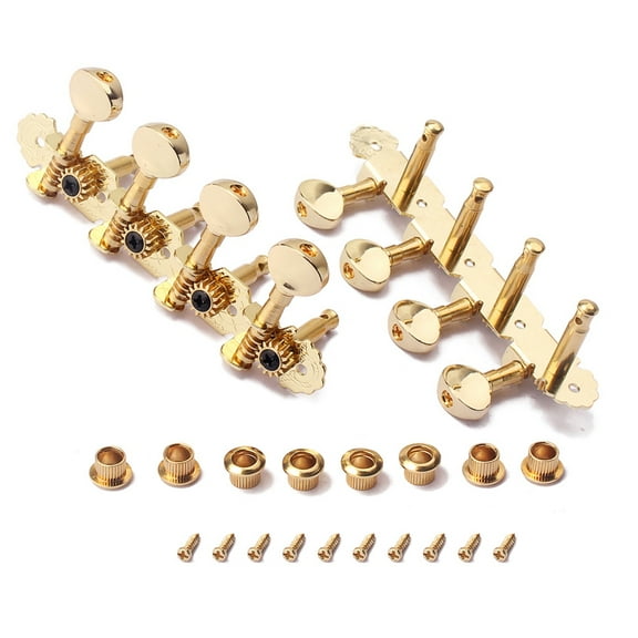 HEMOTON Golden Metal Guitar Tuners with 8 Knobs and Pegs for Easy Installation on Mandolin and 8 Strings