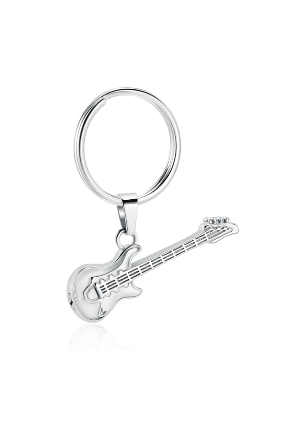 Guitar Urn Pendant Pet Cremation Keepsake Urn Keychains for Ashes Holder Memorial Keyring