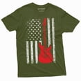 thumbnail image 1 of Guitar Usa Flag T-Shirt Country Music Band Gifts Guitarists 4Th Of July American Patriotic Tee (Large Military Green), 1 of 6