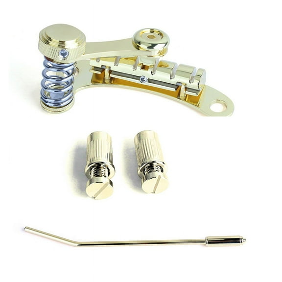 Guitar Vibrato Tailpiece Tremolo, Flat Top Body Tremolo Unit Vibrato Bridge for LP Electric Guitars Gold