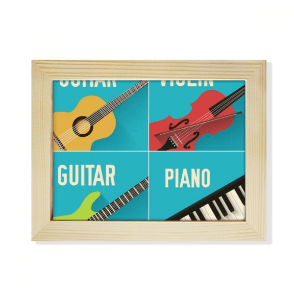 Guitar Violin Piano Combination Pattern Desktop Photo Frame Picture Art Decoration Painting 6x8 inch