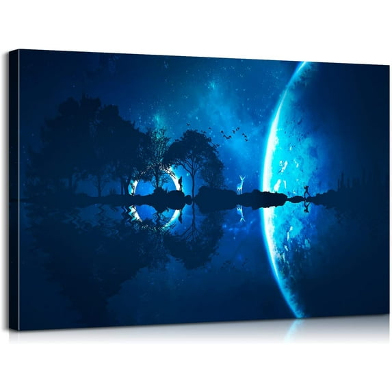 Guitar Wall Decor Music Wall Art Music Posters for Walls Guitar Tree Island Music Canvas Art Music Pictures Music Painting Music Bedroom Decor for Bedroom Music Room Ready to Hang 12x18