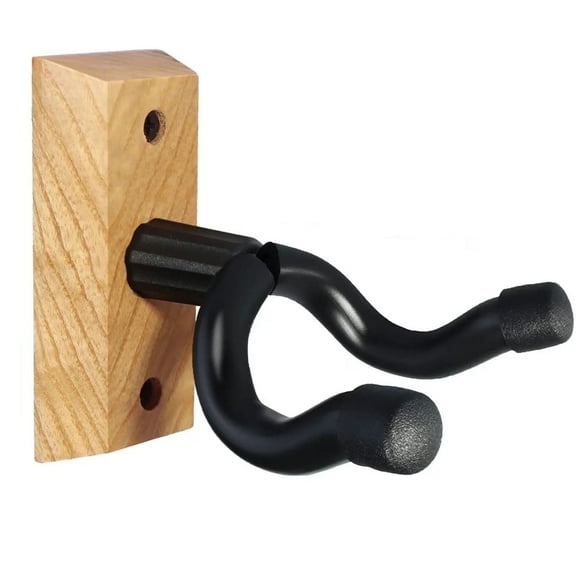 Guitar Wall Mount 1 Pack, Ash Hardwood Guitar Hanger, U-Shaped,Guitar Holder Hook Stand Wall for Acoustic, Electric Guitar, Banjo, Bass