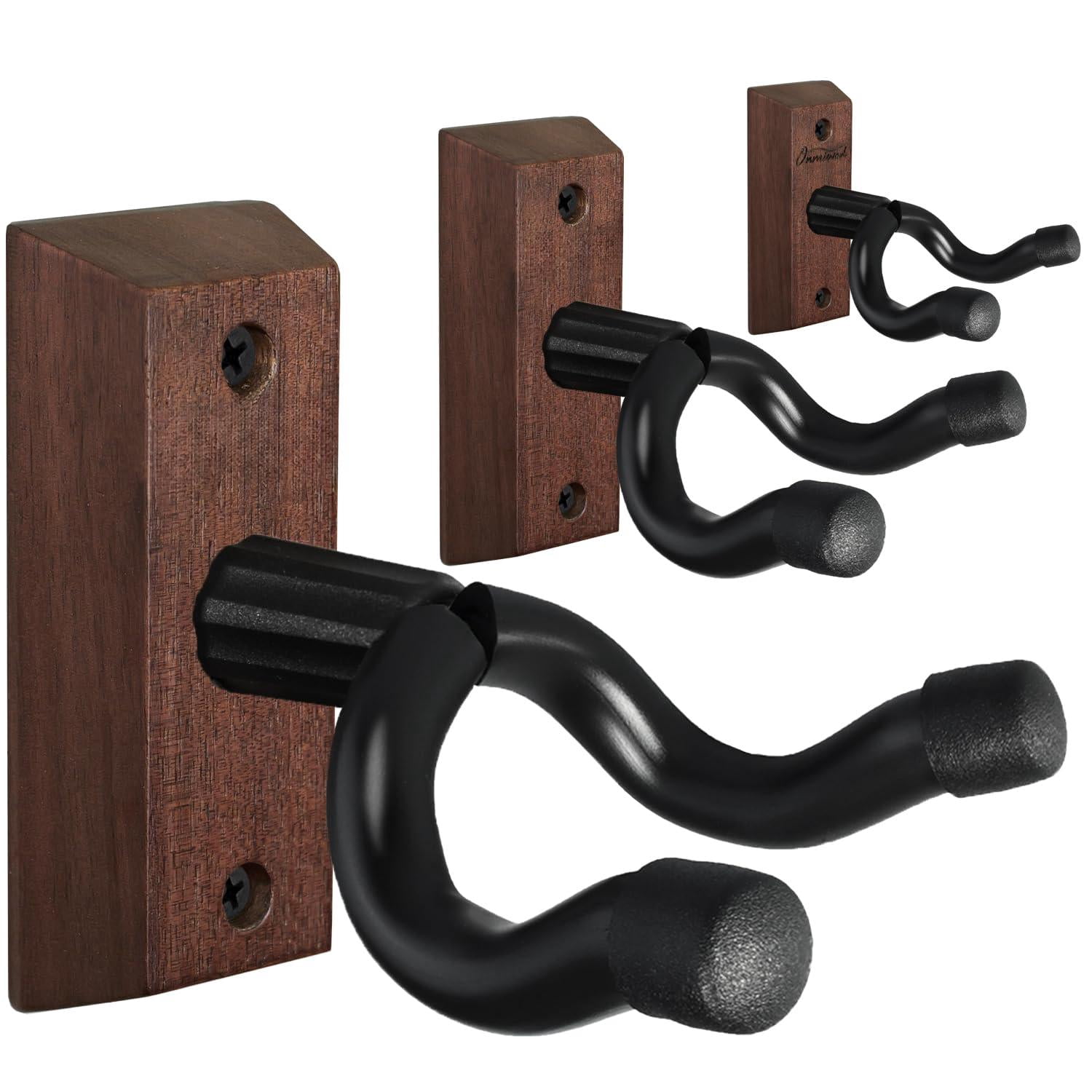 Guitar Wall Mount 3 Pack  Acacia Hardwood Hanger U-shaped Holder Hook Stand For Acoustic Electric Banjo Bass Player Men Boy