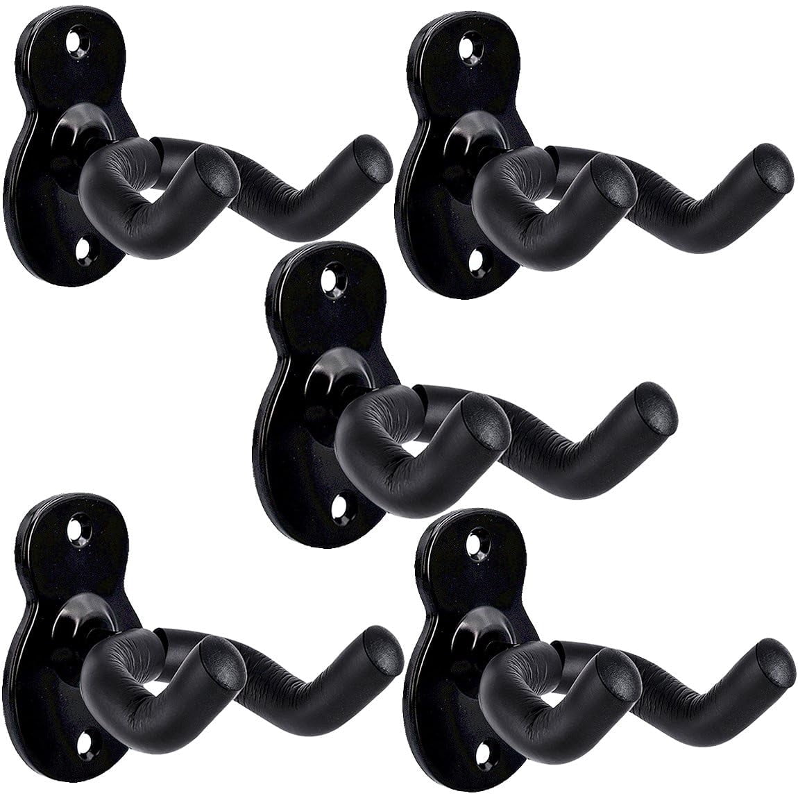 Guitar Wall Mount 5 Pack Hangers For Acoustic Electric Bass And More