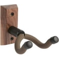 thumbnail image 1 of Guitar Wall Mount Hanger hook Bracket Holder for Acoustic and Electric Guitars , Black Walnut Wood base-Brown Silicone., 1 of 12