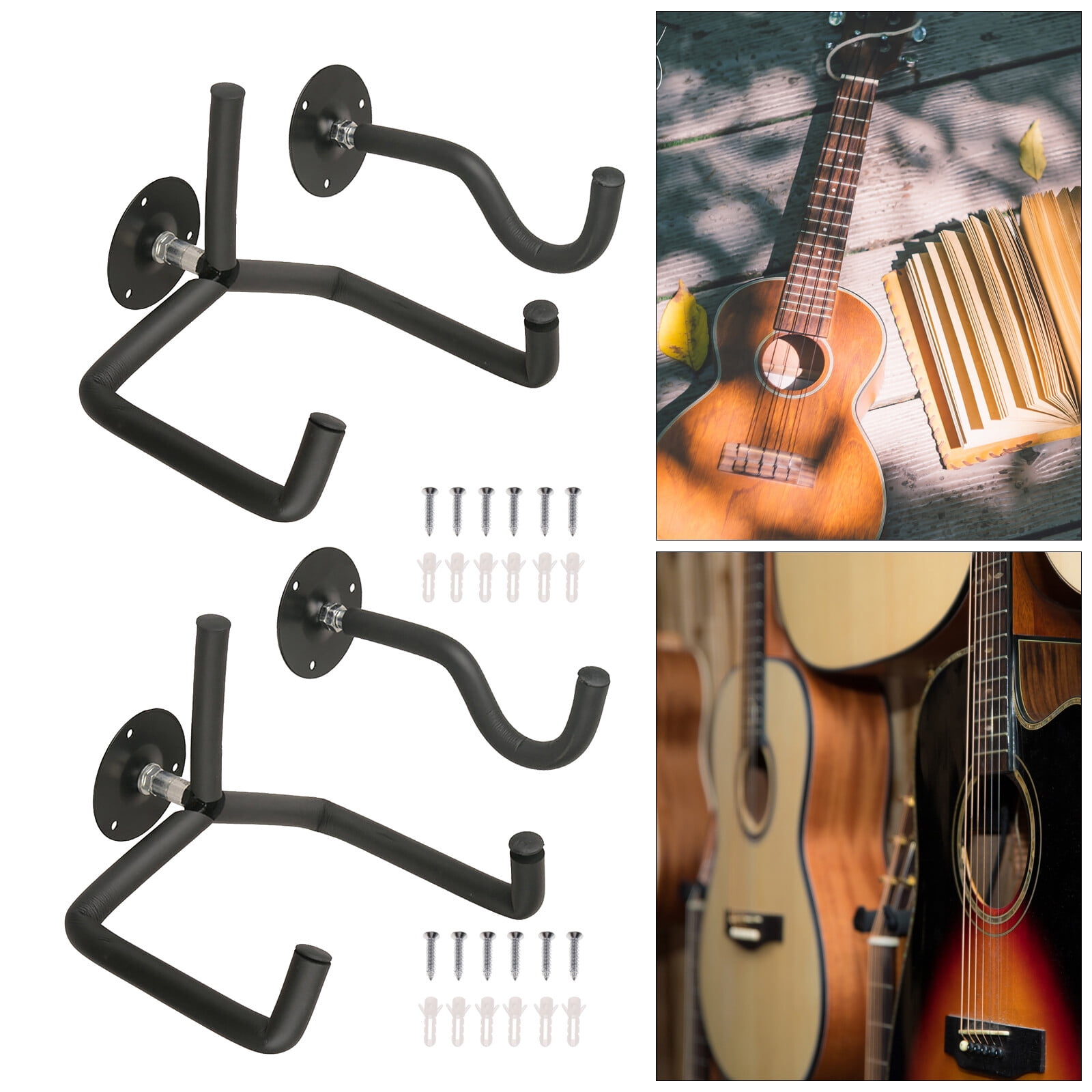 Guitar Wall Mount Holder, Guitar Hanger, Guitar Hook for Acoustic Guitars, Electric Guitars, Basses