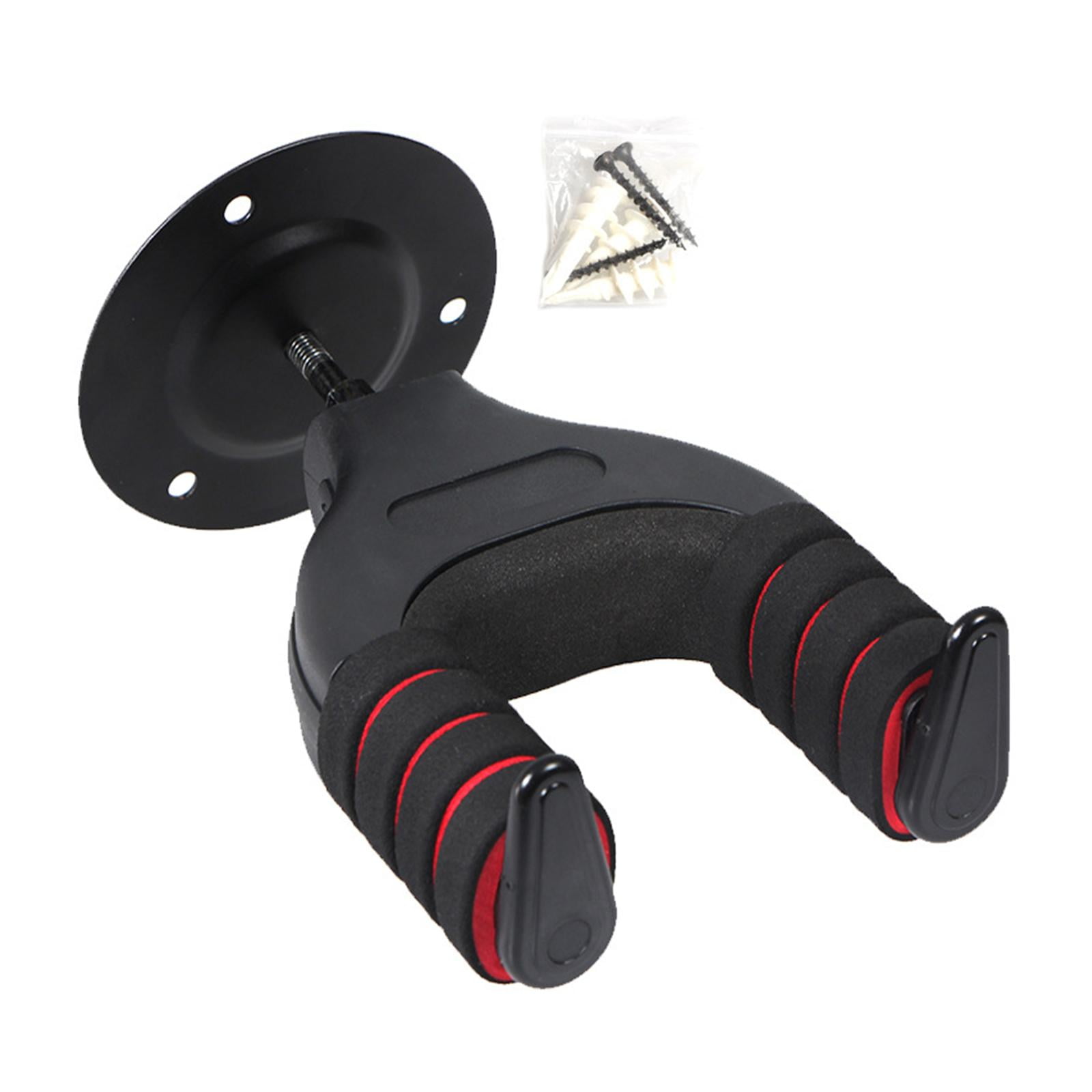 Guitar Wall Rack Stand Auto Lock Holder Display Hanger Wall Mount Holder Stand for Bass Ukulele Instrument Accessories with Mounting Screws