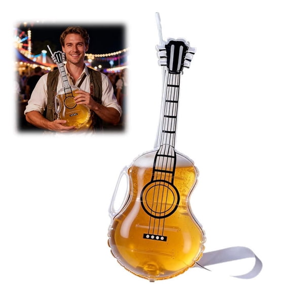 Guitar Whiskey Decanter, Novelty Glass Guitar Bottle, Whiskey Decanter Container, Versatile Beverage Dispenser, Music Lover GlassDecanter, For Wine Beer Water Juice Coffee