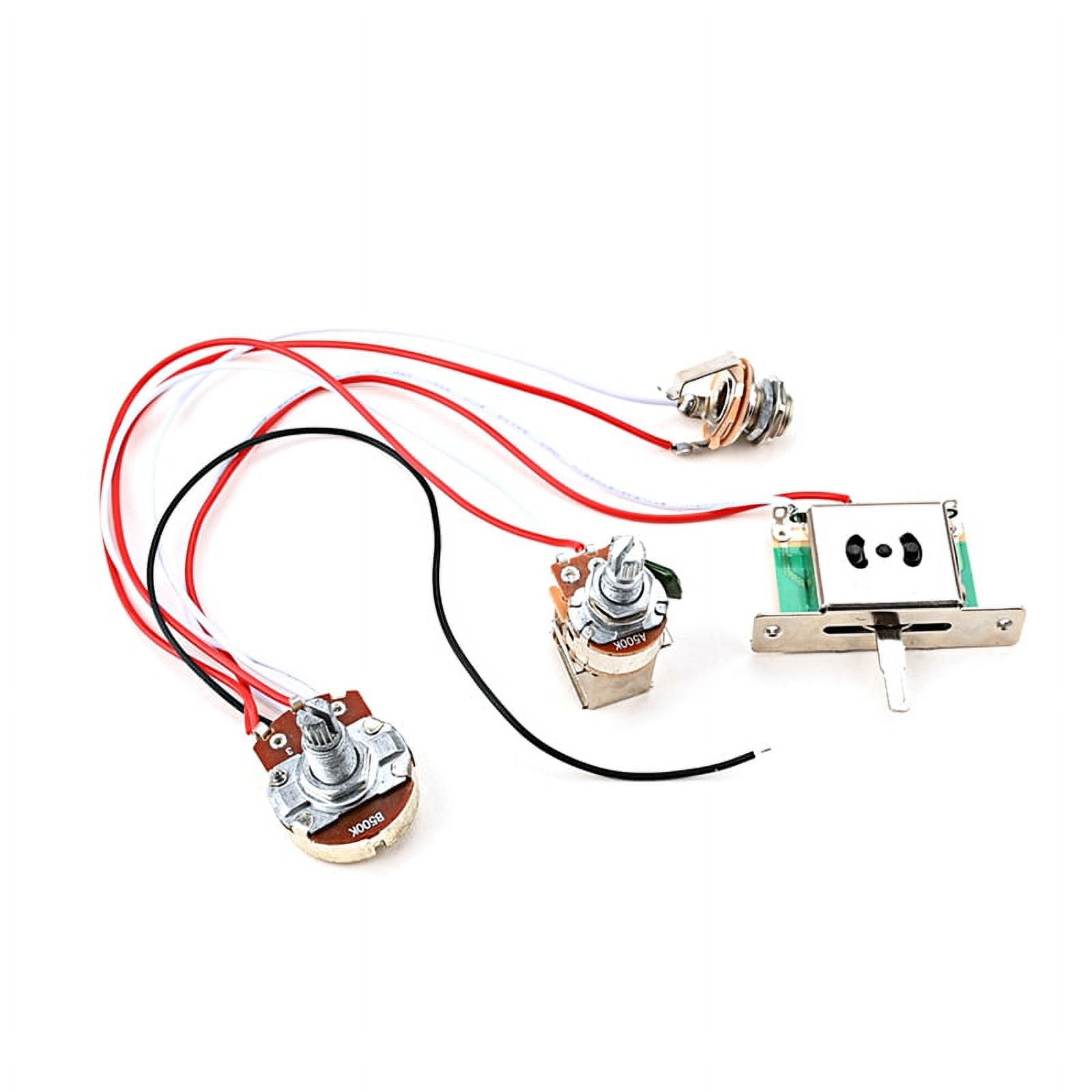 Guitar Wiring Harness Set Prewired 500K 1T1V 3Way Push Pull Switch Wiring Harness Volume Tone